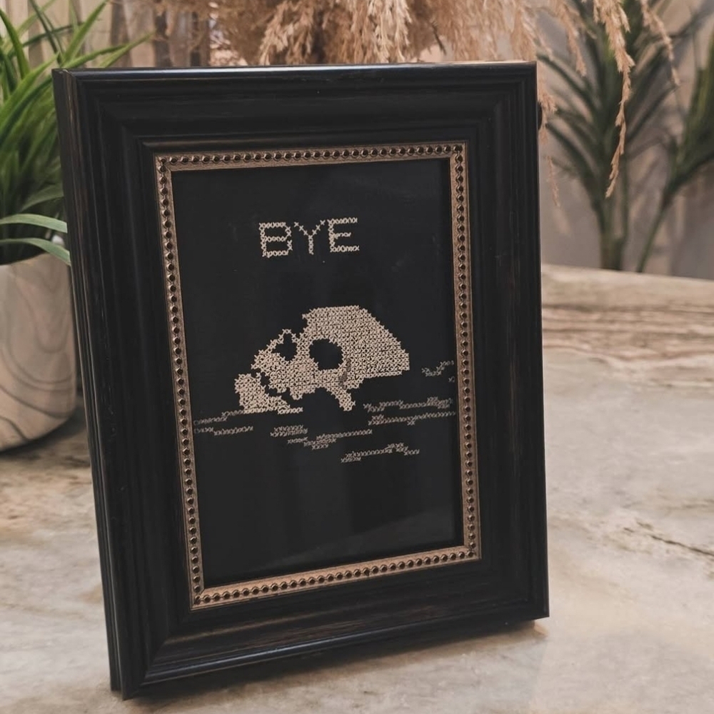 BYE Drowning Skeleton Cross Stitch